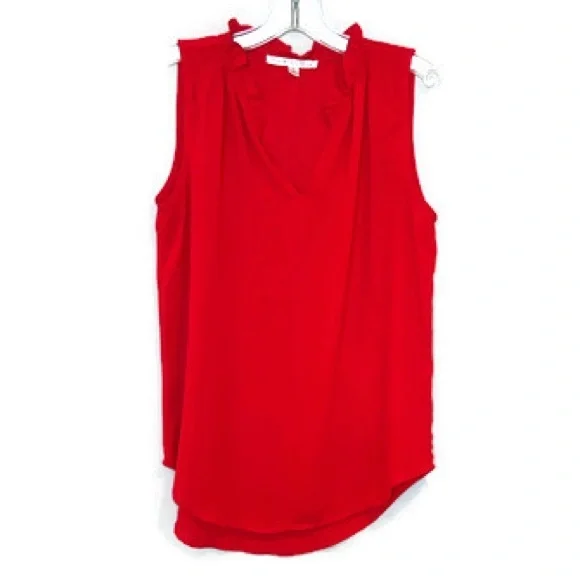 Violet & Claire Vibrant Red Sleeveless Blouse - Picture 1 of 5